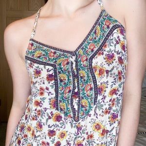 AEO Off-White Button Down Floral Dress